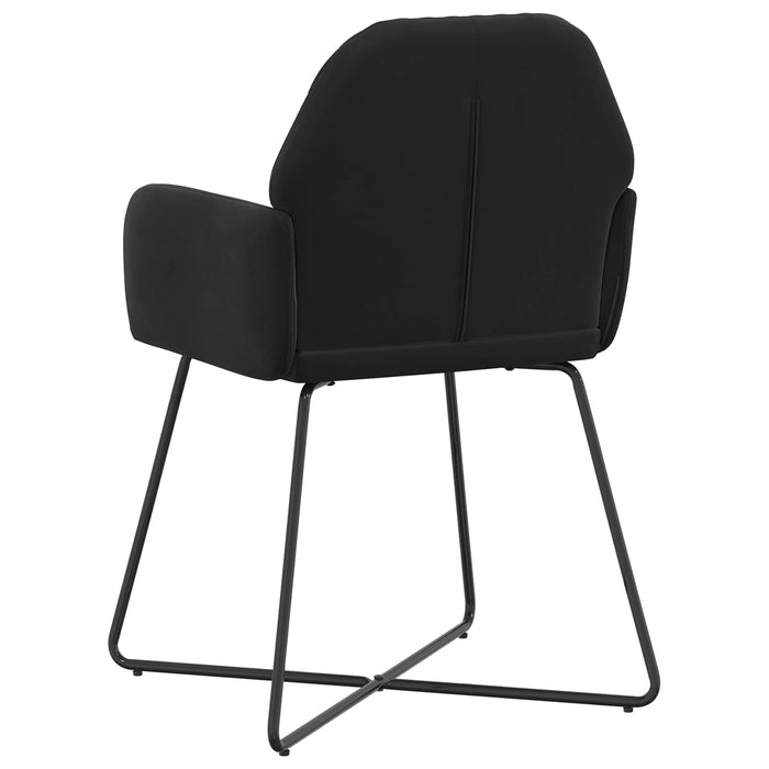 Scaune de dining 4 pcs Catifea Negru 55 x 50 x 84 cm WALTI