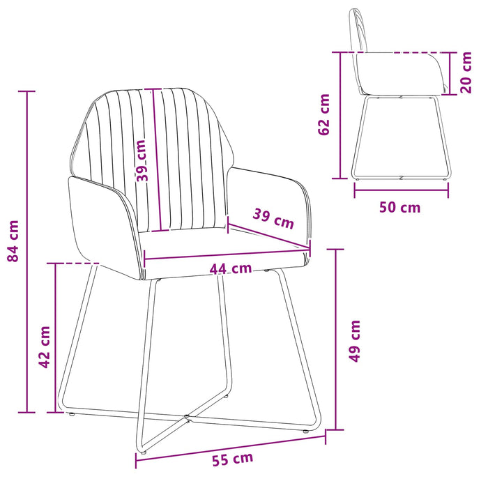 Scaune de dining 4 pcs Catifea Negru 55 x 50 x 84 cm WALTI