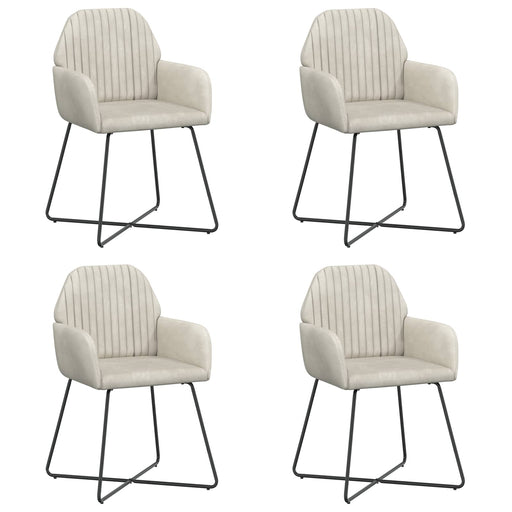 Scaune de dining 4 pcs Catifea Crem 55 x 50 x 84 cm - WALTI WALTI