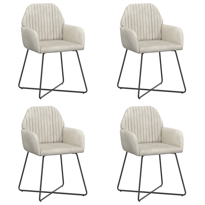 Scaune de dining 4 pcs Catifea Crem 55 x 50 x 84 cm WALTI