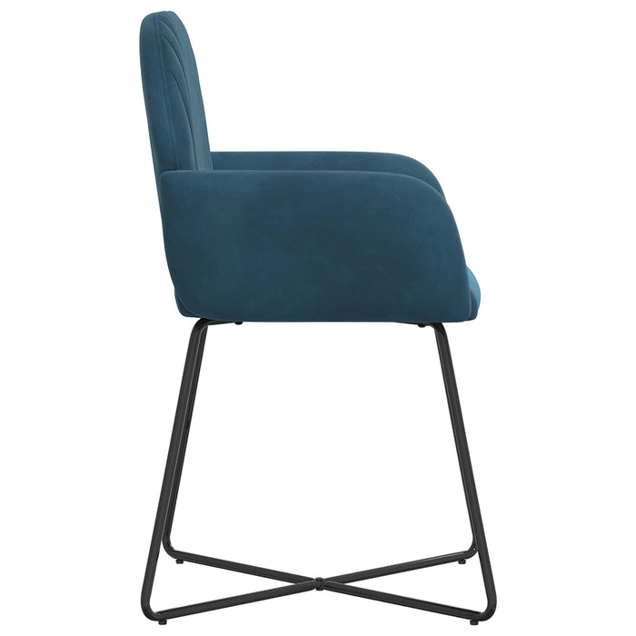 Scaune de dining 4 pcs Catifea albastru 55 x 50 x 84 cm WALTI