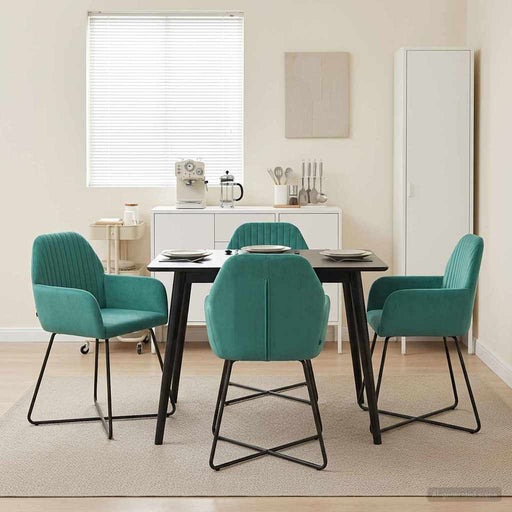 Scaune de dining 4 pcs Catifea Turcoaz 55 x 50 x 84 cm - WALTI WALTI