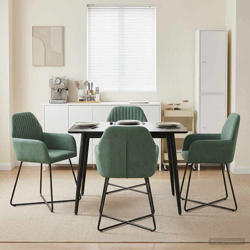 Scaune de dining 4 pcs Catifea Verde Mării 55 x 50 x 84 cm - WALTI WALTI