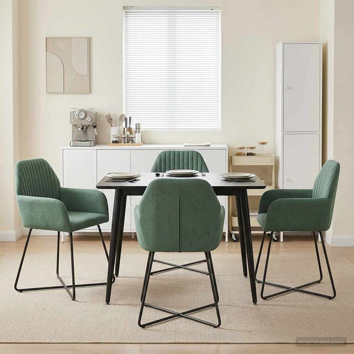 Scaune de dining 4 pcs Catifea Verde Mării 55 x 50 x 84 cm WALTI
