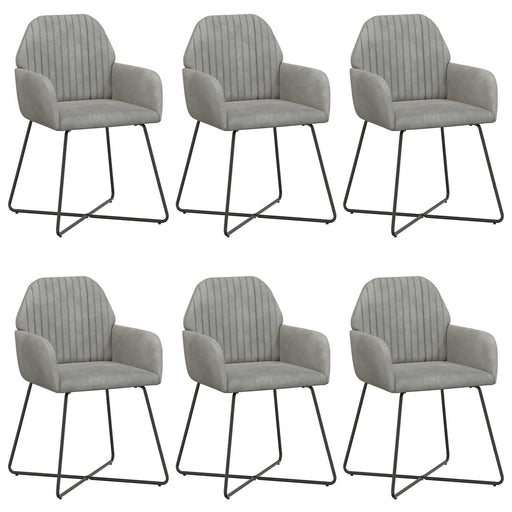 Scaune de dining 6 pcs Catifea Gri deschis 55 x 50 x 84 cm - WALTI WALTI