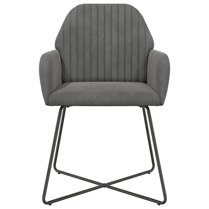 Scaune de dining 6 pcs Catifea Gri închis 55 x 50 x 84 cm WALTI