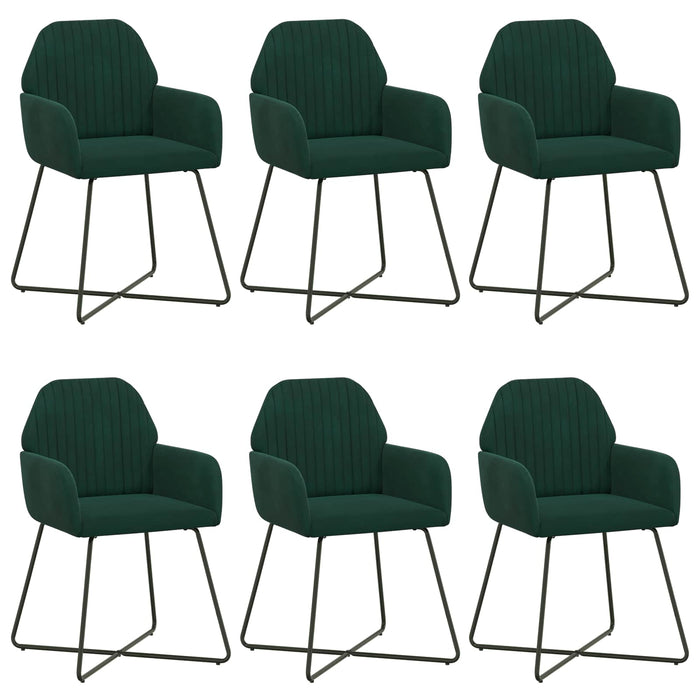 Scaune de dining 6 pcs Catifea Verde închis 55 x 50 x 84 cm WALTI