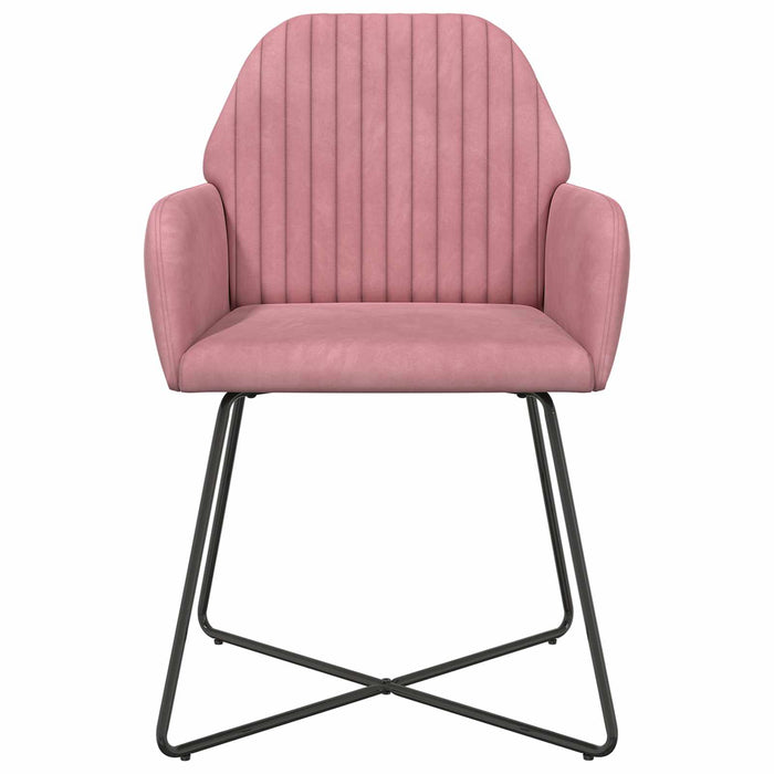 Scaune de dining 6 pcs Catifea Roz 55 x 50 x 84 cm WALTI