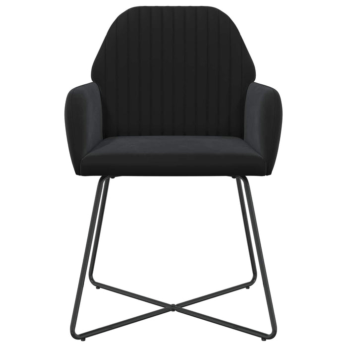 Scaune de dining 6 pcs Catifea Negru 55 x 50 x 84 cm WALTI