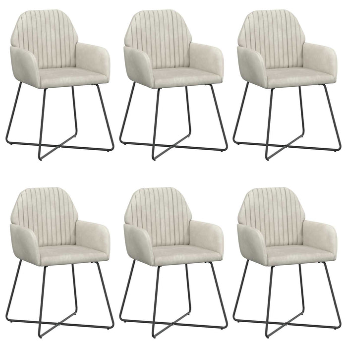 Scaune de dining 6 pcs Catifea Crem 55 x 50 x 84 cm WALTI