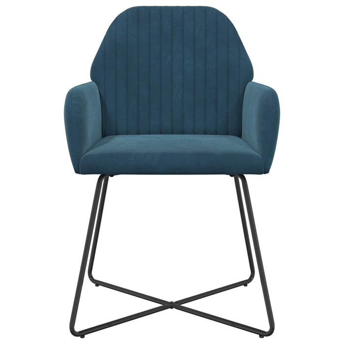 Scaune de dining 6 pcs Catifea albastru 55 x 50 x 84 cm WALTI