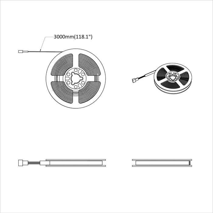Bandă LED 12 pcs Negru și transparent 3000 mm Cupru și Plastic WALTI