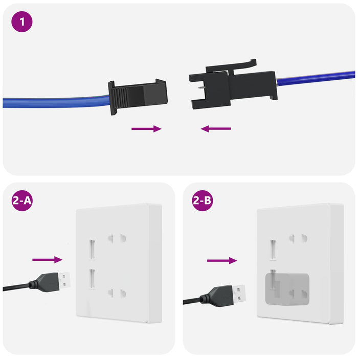 Bandă LED 4 pcs Negru și transparent 510 x 0,8 x 0,3 cm - WALTI WALTI