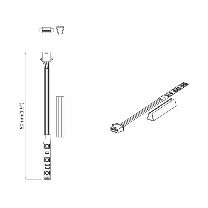 Bandă LED 2 pcs Negru și Multicolor 1745 mm Cupru și Plastic - WALTI WALTI