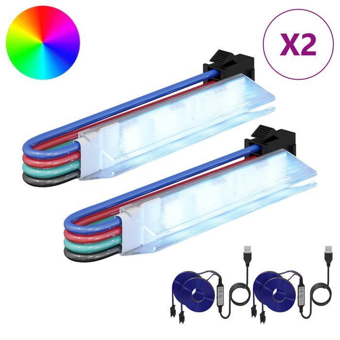 Bandă LED 2 pcs Negru și Multicolor 1745 mm Cupru și Plastic - WALTI WALTI
