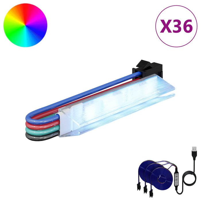 Bandă LED 12 pcs Negru și Multicolor 1745 mm Cupru și Plastic WALTI