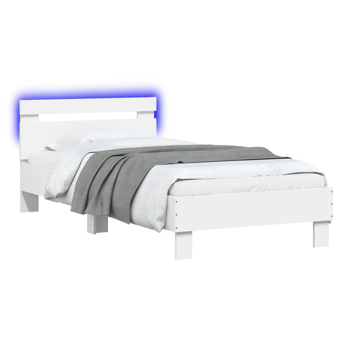 Cadru de pat cu LED Alb 80 x 200 cm Lemn prelucrat WALTI