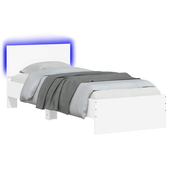 Cadru de pat cu LED Alb 80 x 200 cm Lemn prelucrat WALTI