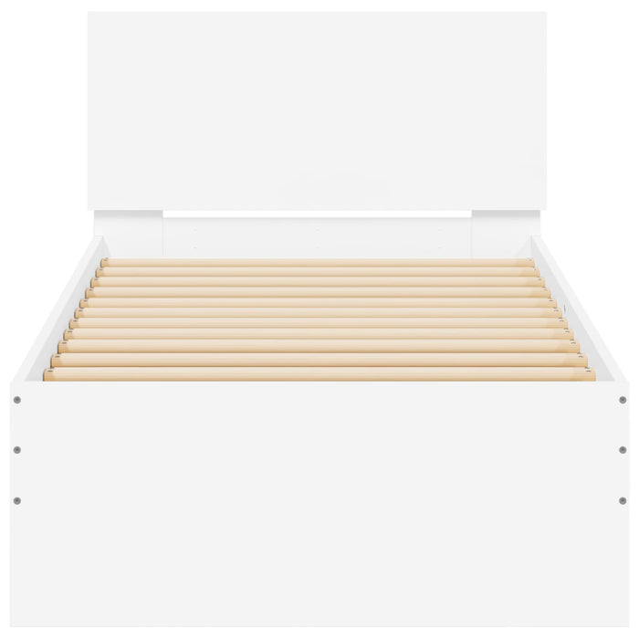 Cadru de pat cu LED Alb 80 x 200 cm Lemn prelucrat WALTI