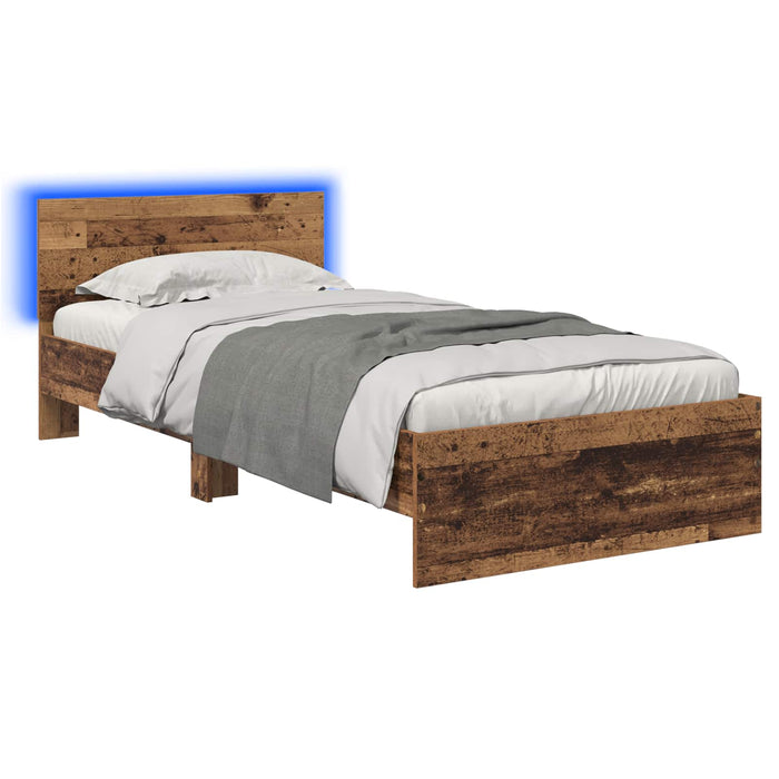 Cadru de pat cu LED Lemn vechi 80 x 200 cm Lemn prelucrat - WALTI WALTI