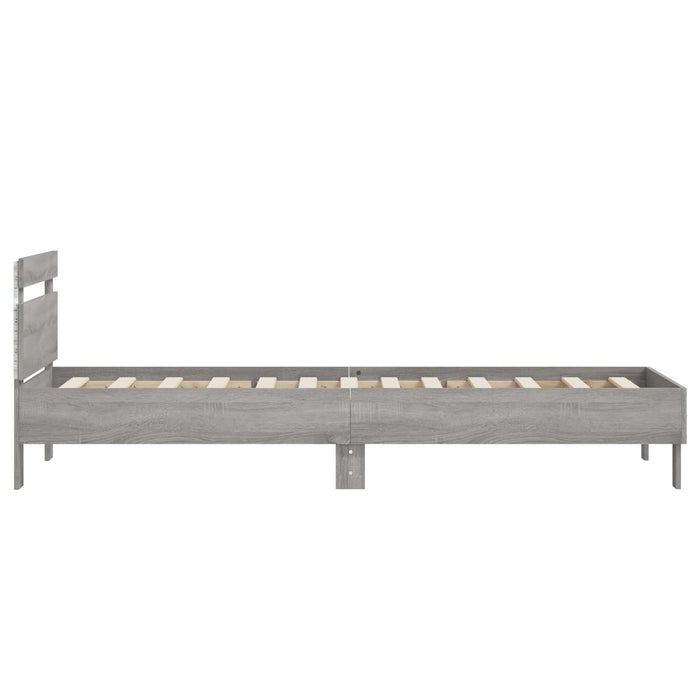 Cadru de pat cu LED Sonoma gri 80 x 200 cm Lemn prelucrat WALTI