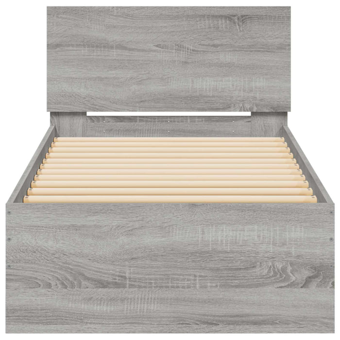 Cadru de pat cu LED Sonoma gri 80 x 200 cm Lemn prelucrat WALTI