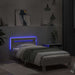 Cadru de pat cu LED Gri Beton 80 x 200 cm Lemn prelucrat - WALTI WALTI