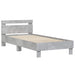 Cadru de pat cu LED Gri Beton 80 x 200 cm Lemn prelucrat - WALTI WALTI