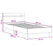 Cadru de pat cu LED Gri Beton 80 x 200 cm Lemn prelucrat - WALTI WALTI