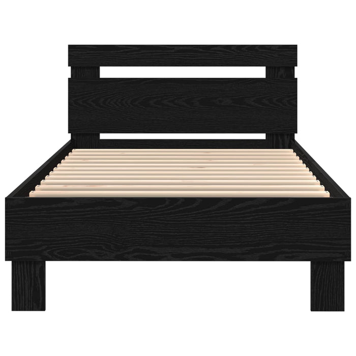 Cadru de pat cu LED Stejar Negru 80 x 200 cm Lemn prelucrat - WALTI WALTI