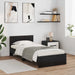 Cadru de pat cu LED Stejar Negru 80 x 200 cm Lemn prelucrat - WALTI WALTI