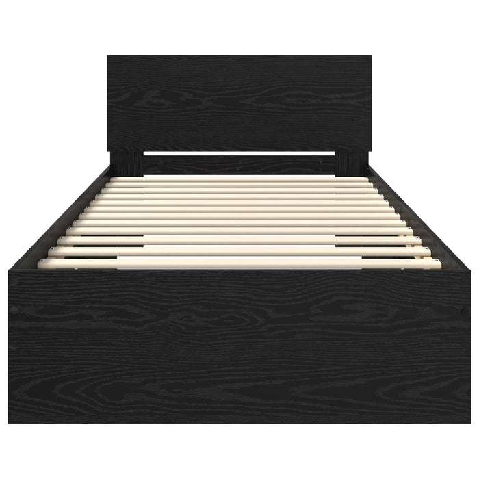 Cadru de pat cu LED Stejar Negru 80 x 200 cm Lemn prelucrat - WALTI WALTI