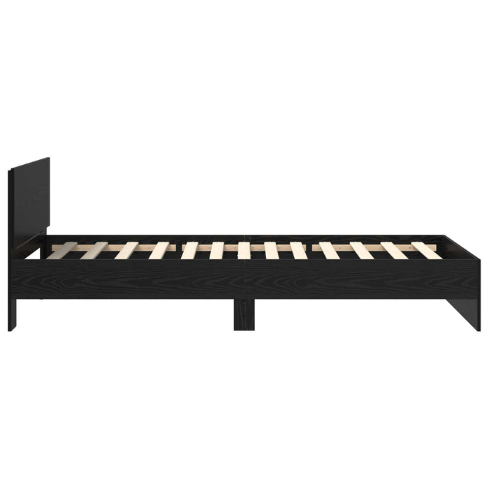 Cadru de pat cu LED Stejar Negru 80 x 200 cm Lemn prelucrat - WALTI WALTI
