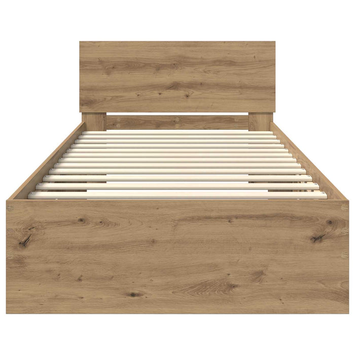 Cadru de pat cu LED Stejar artizanal 80 x 200 cm Lemn prelucrat WALTI