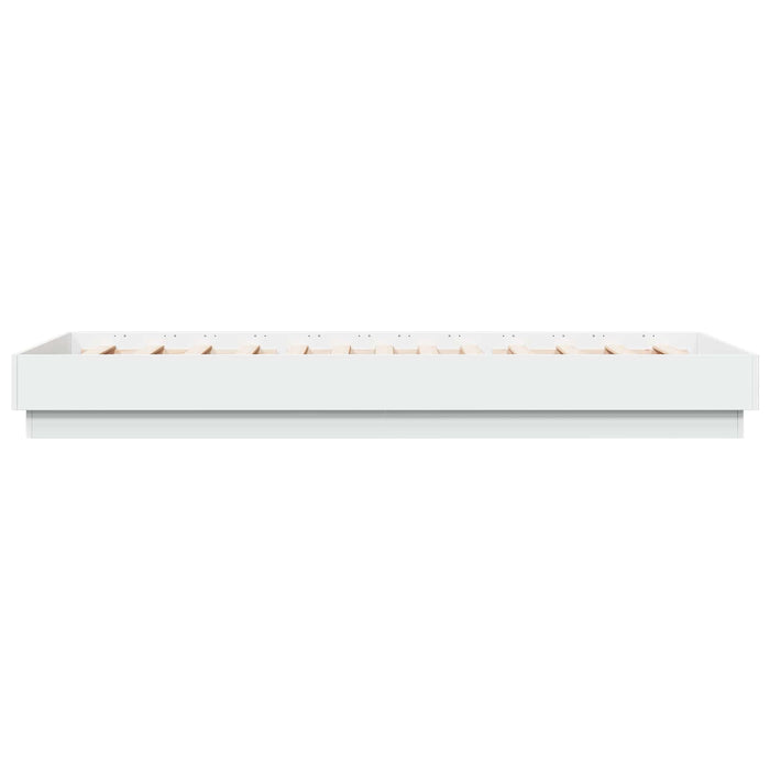 Cadru de pat cu LED Alb 80 x 200 cm Lemn prelucrat WALTI