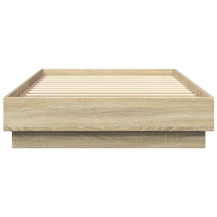 Cadru de pat cu LED Stejar Sonoma 80 x 200 cm Lemn prelucrat WALTI