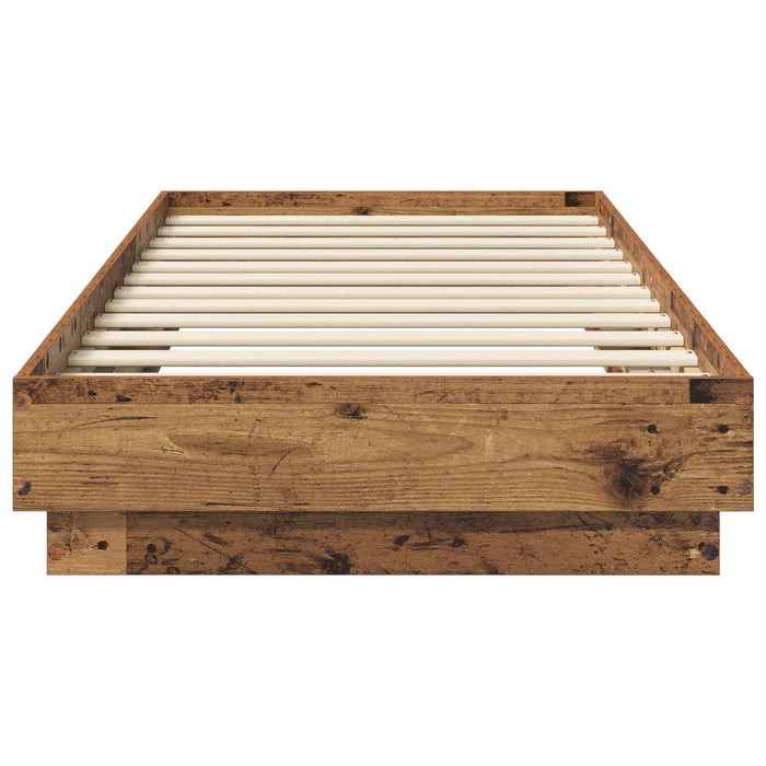 Cadru de pat cu LED Lemn vechi 80 x 200 cm Lemn prelucrat WALTI