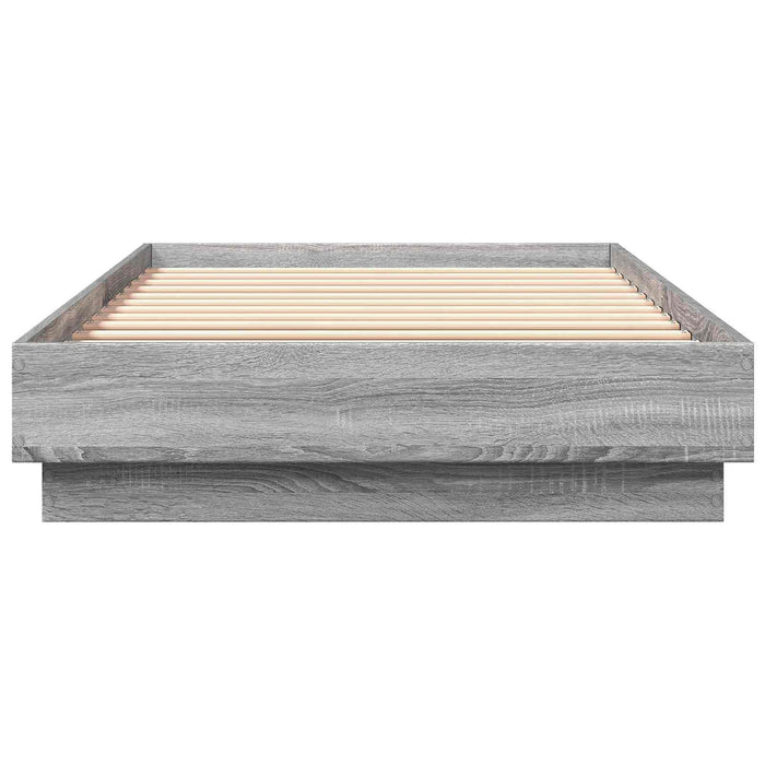 Cadru de pat cu LED Sonoma gri 80 x 200 cm Lemn prelucrat WALTI