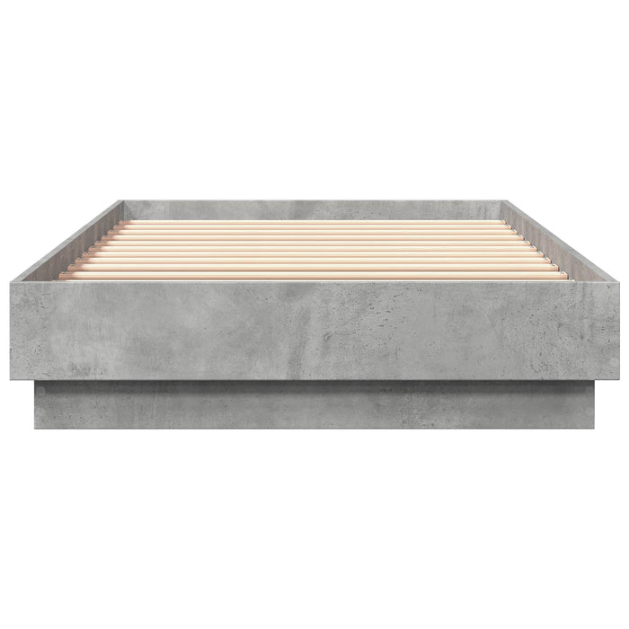 Cadru de pat cu LED Gri Beton 80 x 200 cm Lemn prelucrat WALTI
