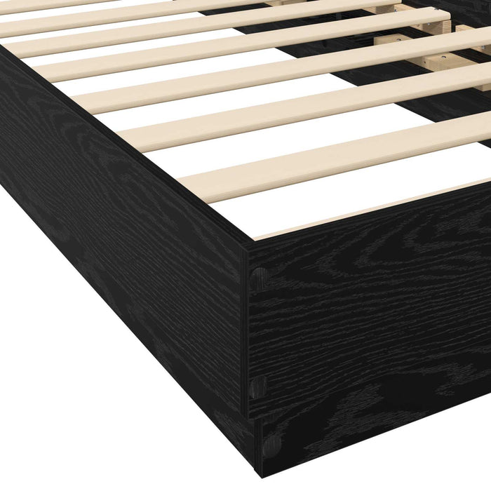 Cadru de pat cu LED Stejar Negru 80 x 200 cm Lemn prelucrat WALTI