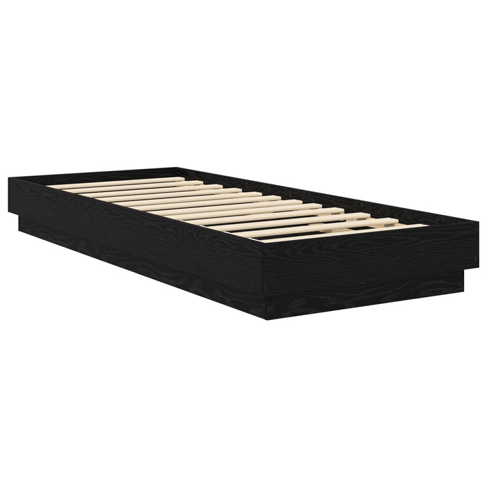 Cadru de pat cu LED Stejar Negru 80 x 200 cm Lemn prelucrat WALTI