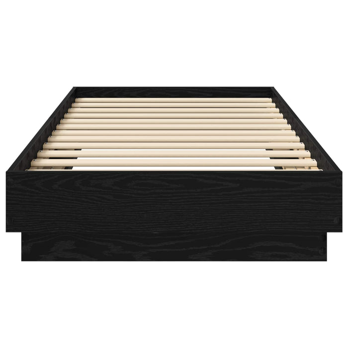 Cadru de pat cu LED Stejar Negru 80 x 200 cm Lemn prelucrat WALTI