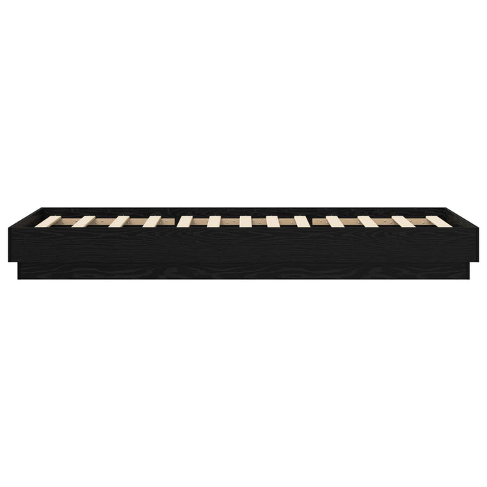 Cadru de pat cu LED Stejar Negru 80 x 200 cm Lemn prelucrat WALTI