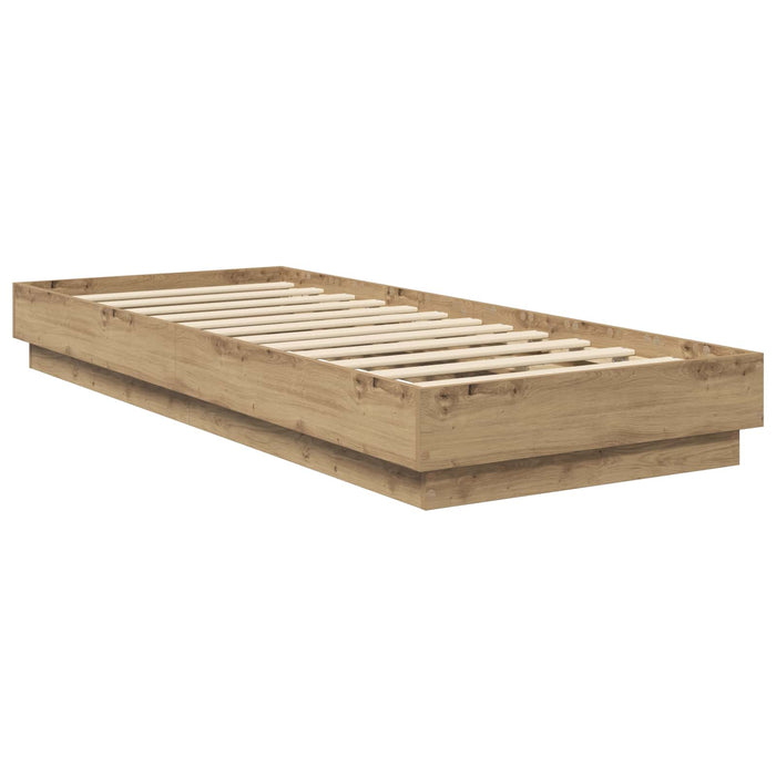 Cadru de pat cu LED Stejar artizanal 80 x 200 cm Lemn prelucrat WALTI
