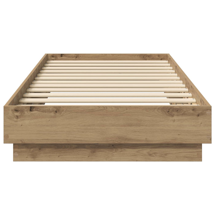 Cadru de pat cu LED Stejar artizanal 80 x 200 cm Lemn prelucrat WALTI