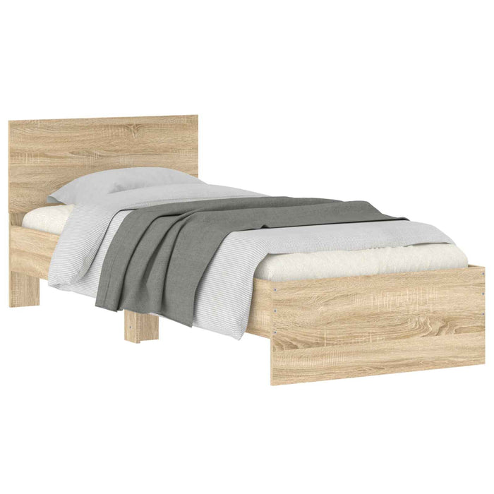 Cadru de Pat cu Tăblie Stejar Sonoma 80 x 200 cm Lemn prelucrat WALTI