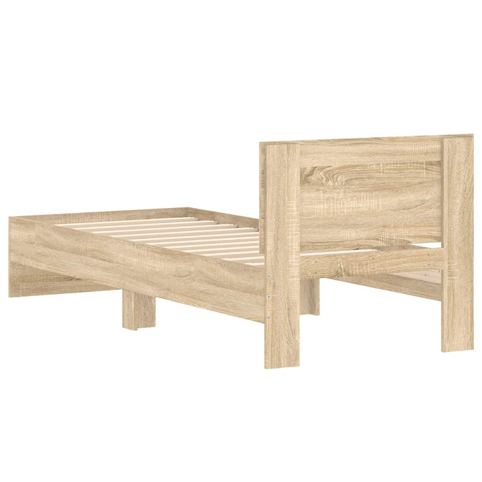 Cadru de Pat cu Tăblie Stejar Sonoma 80 x 200 cm Lemn prelucrat WALTI