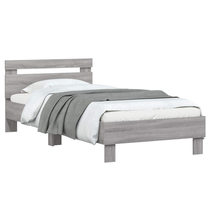 Cadru de Pat cu Tăblie Sonoma gri 80 x 200 cm Lemn prelucrat - WALTI WALTI