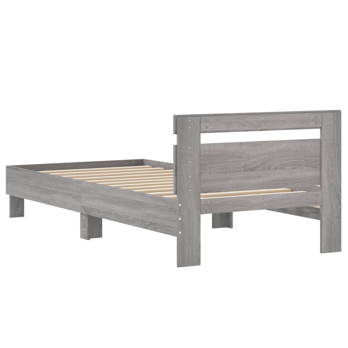 Cadru de Pat cu Tăblie Sonoma gri 80 x 200 cm Lemn prelucrat - WALTI WALTI