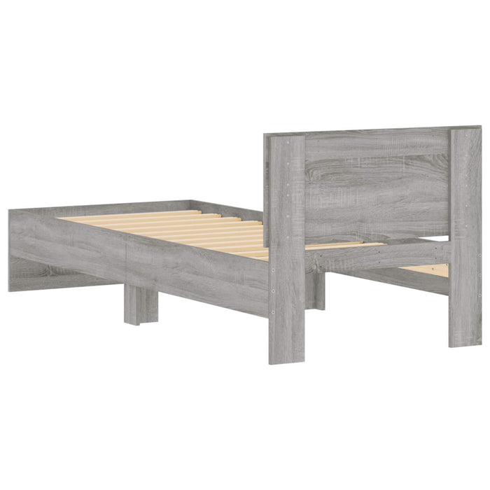 Cadru de Pat cu Tăblie Sonoma gri 80 x 200 cm Lemn prelucrat WALTI